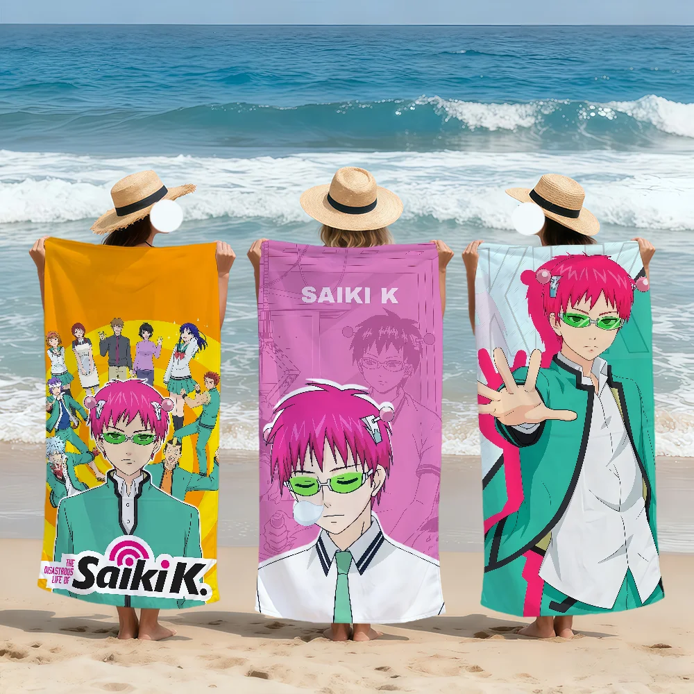 funny art anime d-Disastrous Life of s-Saiki K Soft Beach Towels Quick Dry Pool Towel for Travel Gym bathing Spa Camp sport Gift
