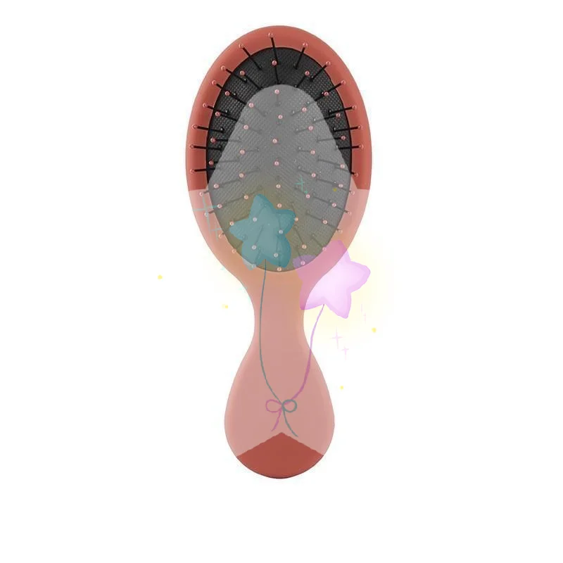 Mini Detangling Hair Brush Soft Flexible Bristle Scalp Massage Comb Painless Detangler for Curly Hair Portable Travel Use