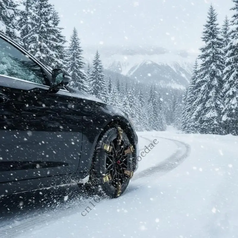 0XXC 2 قطعة من أغلال الجليد للسيارات للقيادة في الشتاء، خطة مطاطية مرنة للسلامة المعززة #2