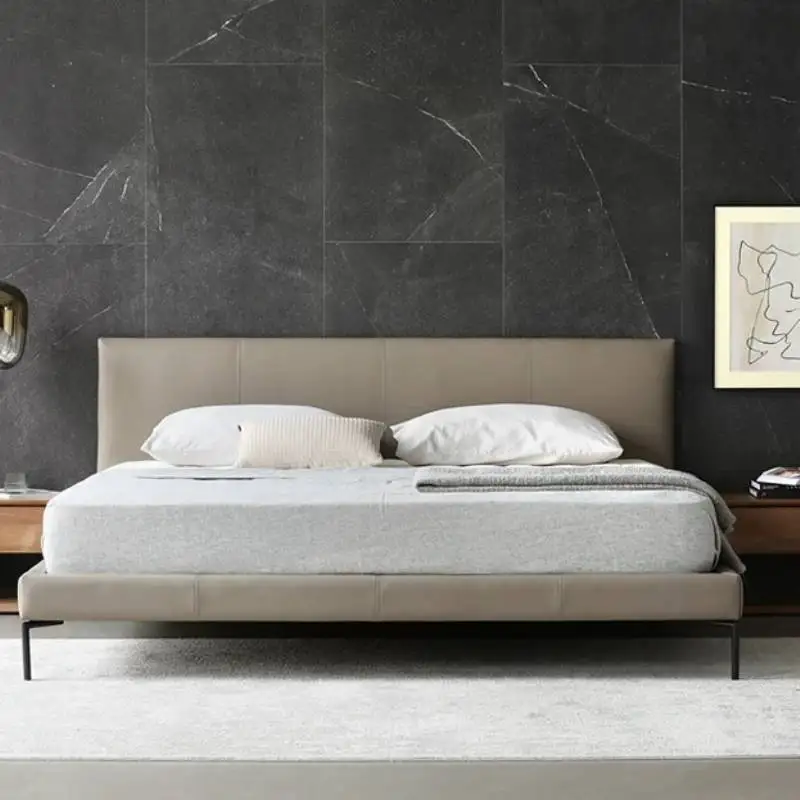 Heavy Nightstand Bedroom Bed Holder Upholstered Wooden Floating Double Bed Headboards Platform Camas Matrimoniales Furniture