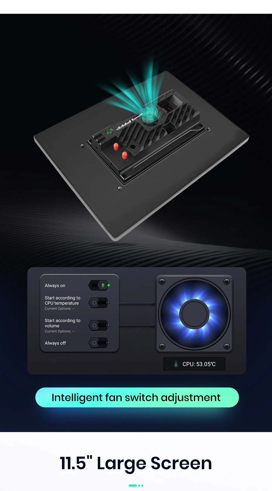 Junsun 11,5 Zoll QLED Touchscreen Universal-Autoradio, kabellos, für Apple CarPlay, Android Auto, Stereo-Multimedia-Videoplayer, intelligente Fahrzeugsysteme, 2-DIN-Autoradio, Head Unit, GPS-Navigation, BT, 4G, WLAN, 8-Kern-Prozessor, FM, AM, DSP, RDS, SWC, DAB – Detail 7