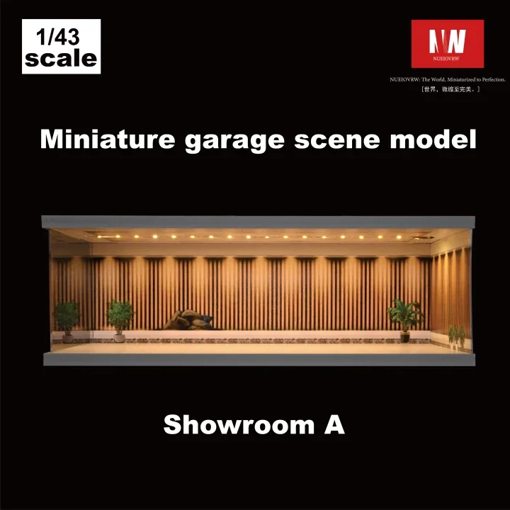 1/43 Diorama Diecast Garage Model LED Verlichting Stadsauto Showroom Parkeerplaats Scène Model Display Speelgoed