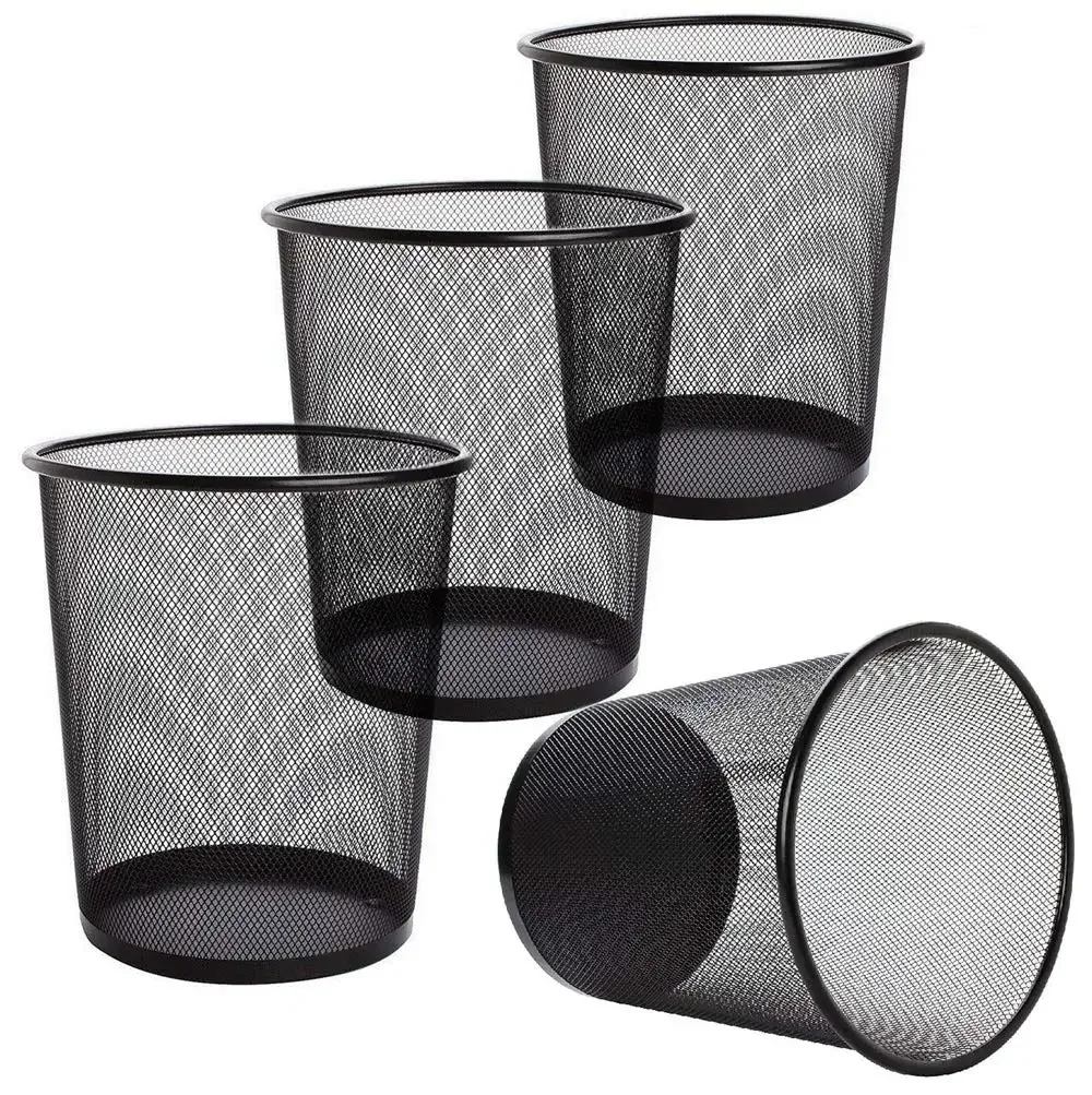

4 Pack 2.5 Gallon Round Open Top Mesh Wastebaskets for Office Home Recycling
