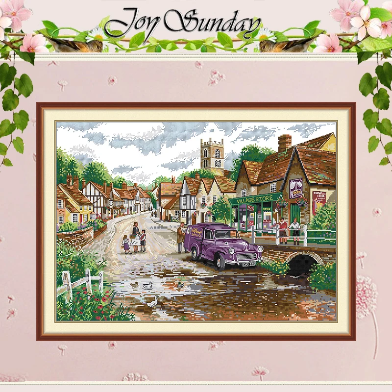 Self-driving Tour Patterns Counted Cross Stitch Set DIY 11CT 14CT 16CT HD Stamped DMC Cross-stitch Kit Embroidery Needlework