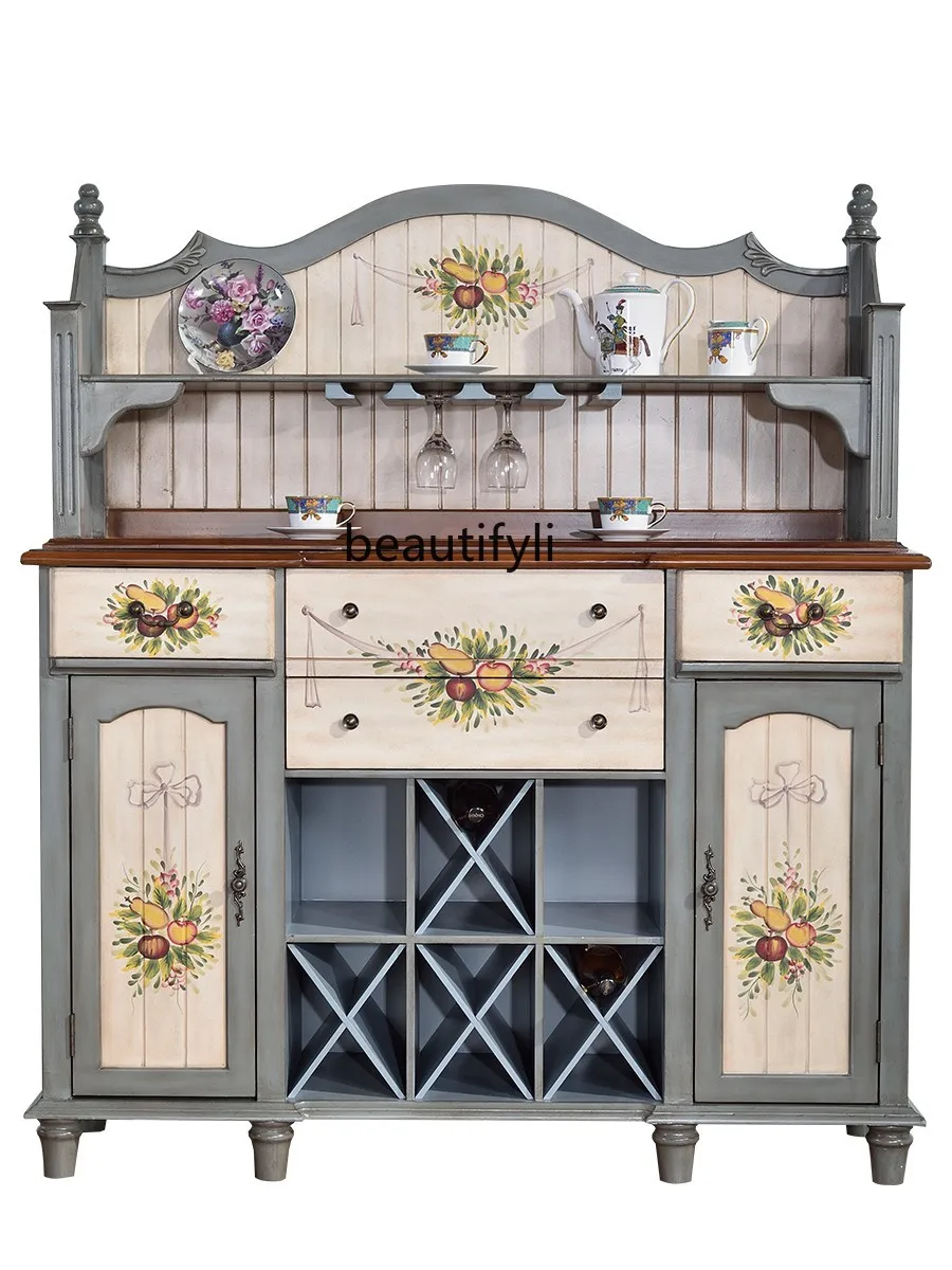 

American Style Sideboard Vintage Restaurant Wine Cabinet Living Room Home Locker Tea Cabinet