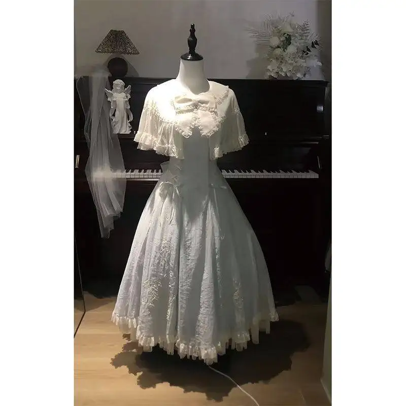 

Французское элегантное женское платье миди в стиле Лолиты Y2K, кружевное вечернее платье, облегающее платье феи, винтажное лоскутное официальное повседневное платье, новинка осени