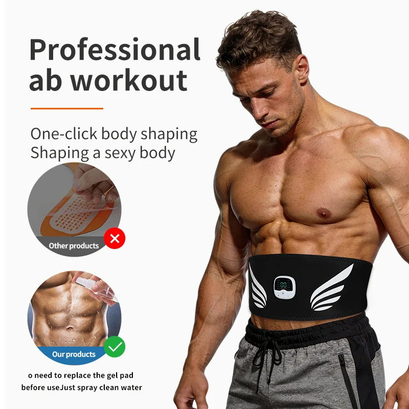 Smart ABS Trainer Muscle Stimulator Muscle Toner Abdominal Toning Belt For Men Women Body Waist Home Office Massage Fitness