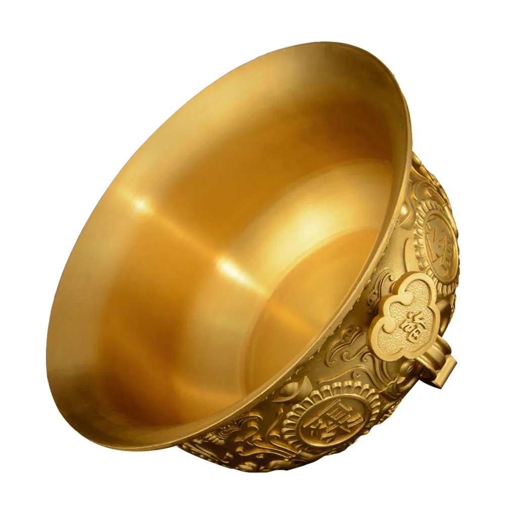 

Copper Cornucopia Treasure Basin Decor Golden Exquisite Craft Desktop Wealth Bowl Treasure Decor Ornament Copper Craft