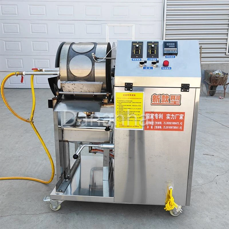 Máquina de panqueques de gas completamente automática, máquina de pastel redondo de pato asado, bobina de resorte envuelta, pastel plano