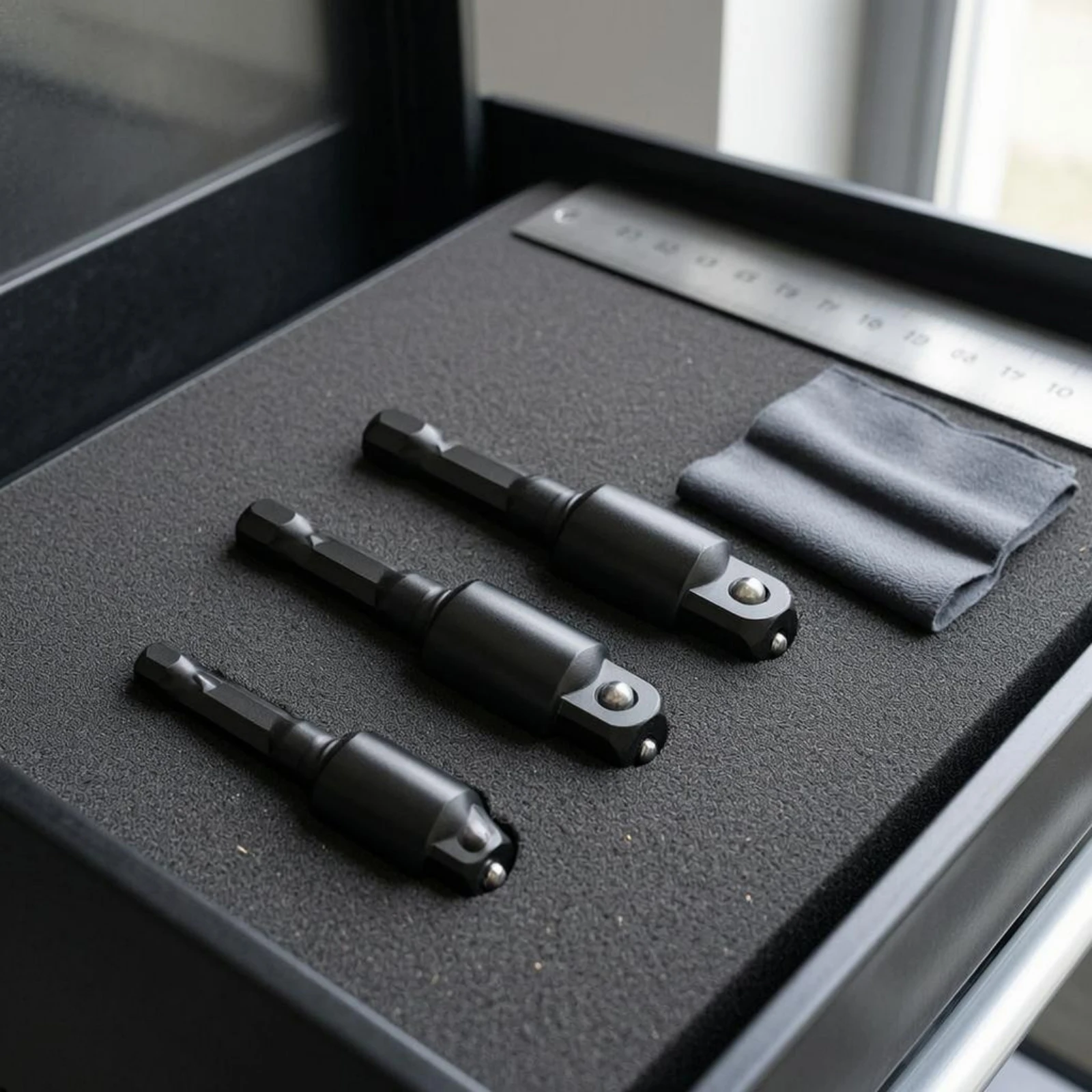 3 Pieces Universal Socket Adapter Set High Rotational Force Hex to Square Drive Adapter Tool Accessory Wear-Resistant