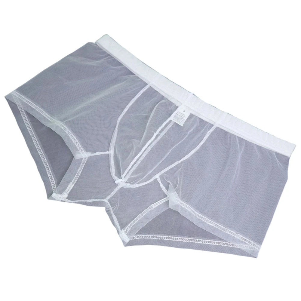 

Sheer Ultrathin Mesh Men's Boxer Shorts Underwear with Mid Rise Waist Breathable Trunks for Enhanced Comfort and Fit