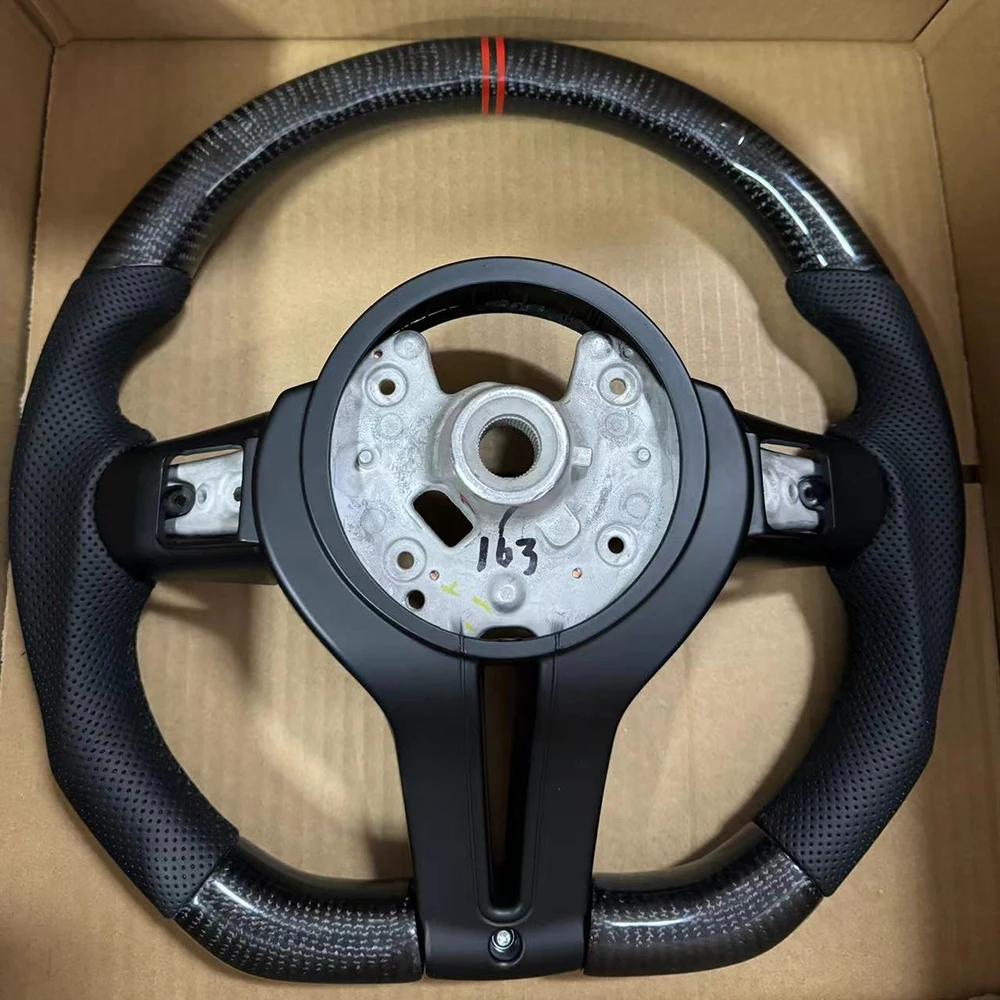 For BMW M Sport F30 F31 F10 F45 F46 F20 F22 F31 F36 Carber Fiber Steering Wheel With Perforated Leather Accessories