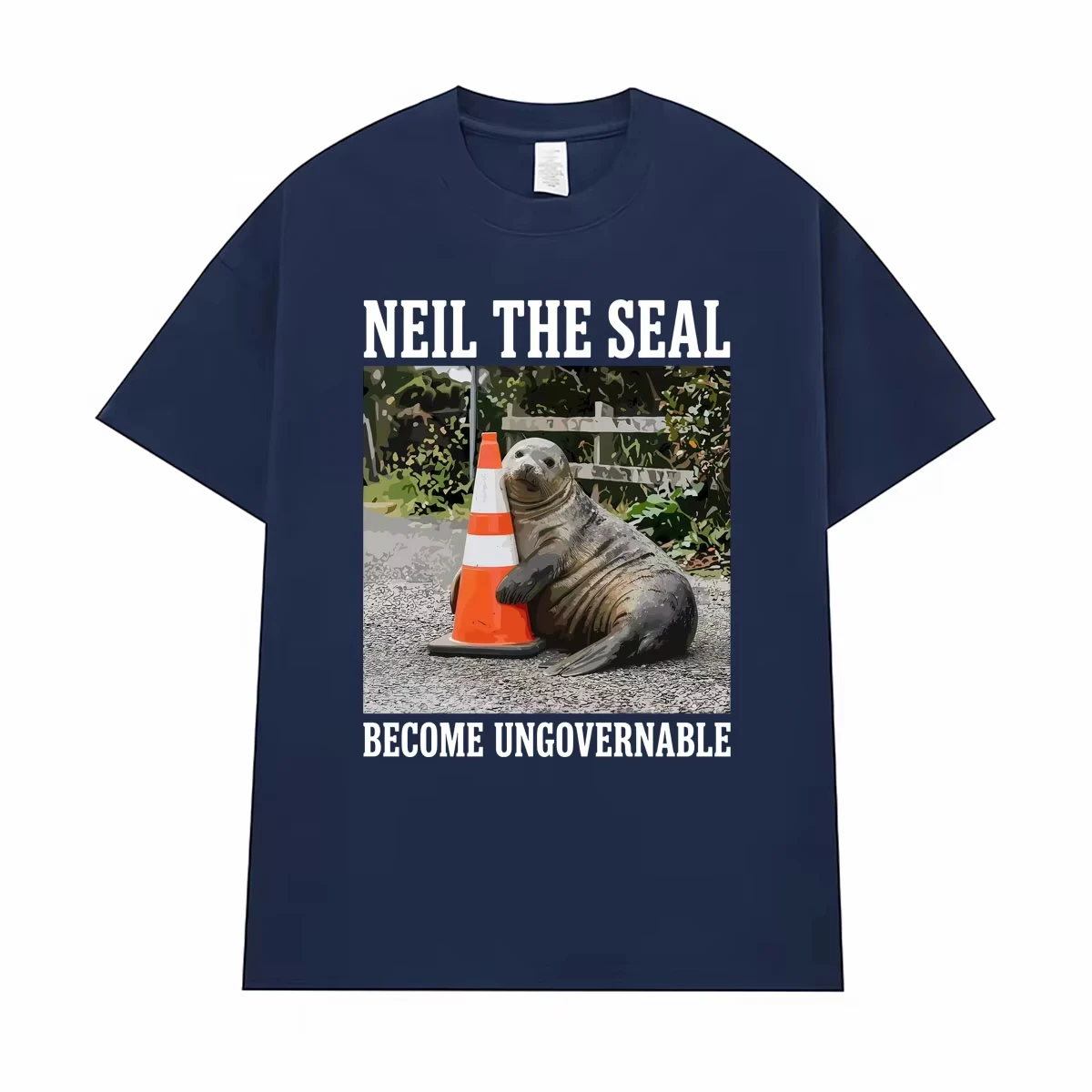 Neil The Seal Become Ungovernable Funny Elephant Seal Meme T Shirts Men Women Fashion Humor Vintage Oversized T-shirt Streetwear