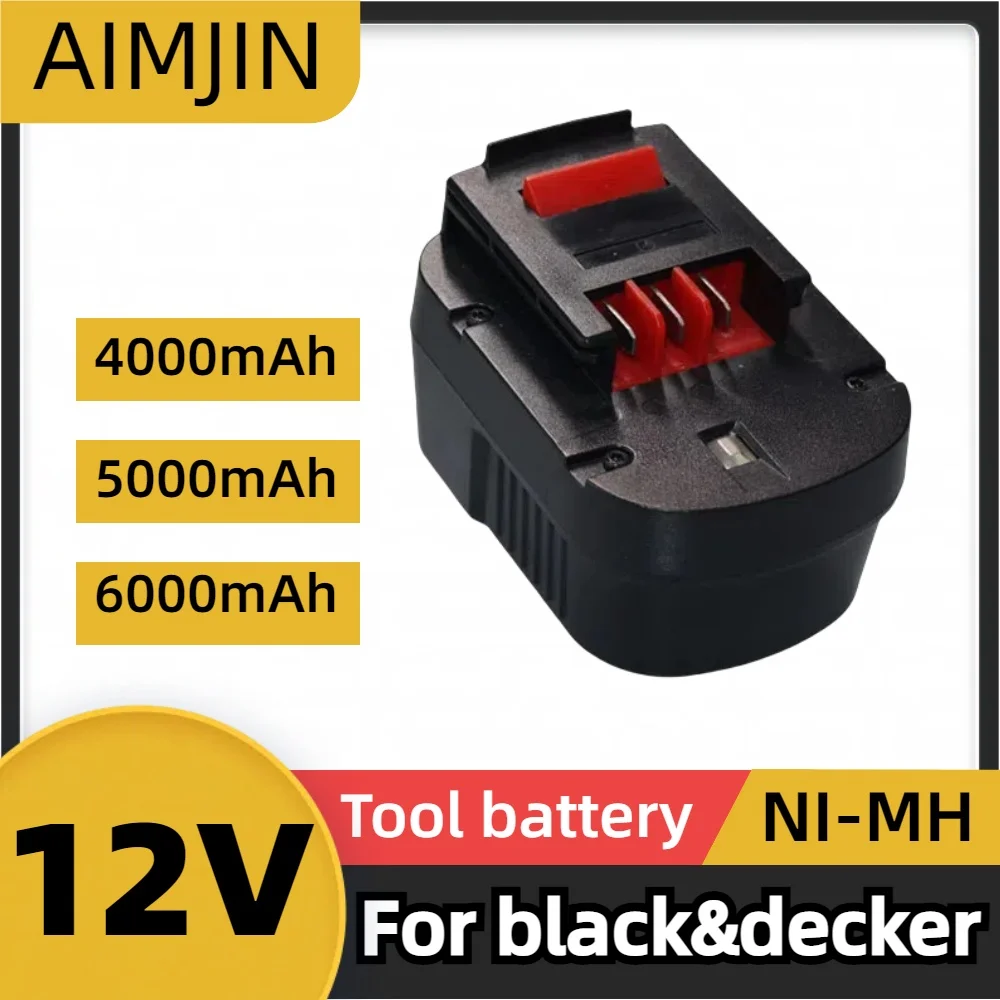Battery for Black & Decker 12V 4000mAh/5000mAh/6000mAh, A12E, A12 / HP122K, CD, PS, HP126F2K