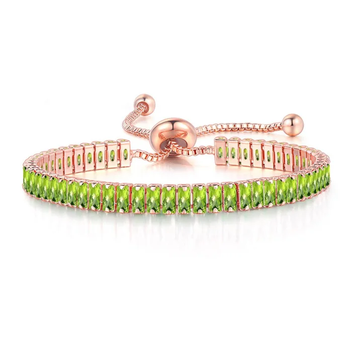 Iced Out Crystal Tennis Armbanden Voor Vrouwen Mannen Zwarte Rechthoek Zirconia Verstelbare Ketting Hiphop Sieraden Groothandel DZH051