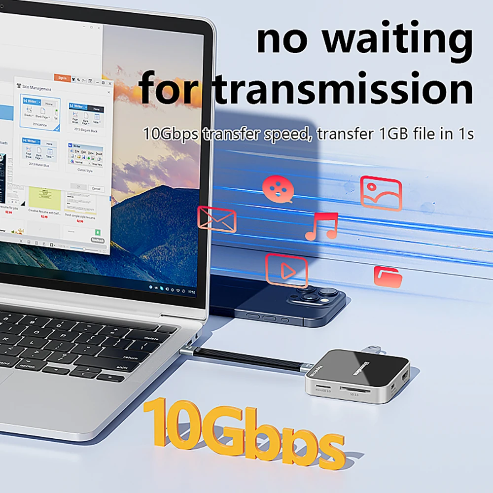 ﻿   محور USB C مغناطيسي 8 في 1 محطة إرساء من النوع C متوافقة مع HDMI USB3.2 الفاصل 2in1 قارئ بطاقات SD/TF للكمبيوتر المحمول والهاتف