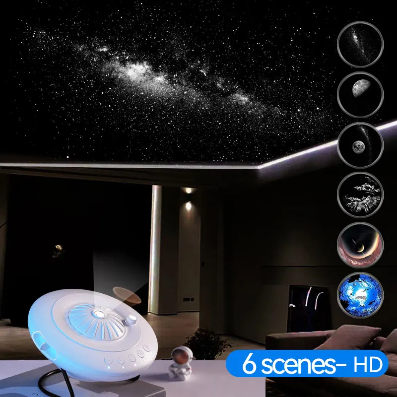 Lampka nocna LED Projektor Galaxy Projektor gwiaździstego nieba 360° °   Obróć Planetarium Lampka nocna do pokoju Dekoracyjny prezent dla dzieci