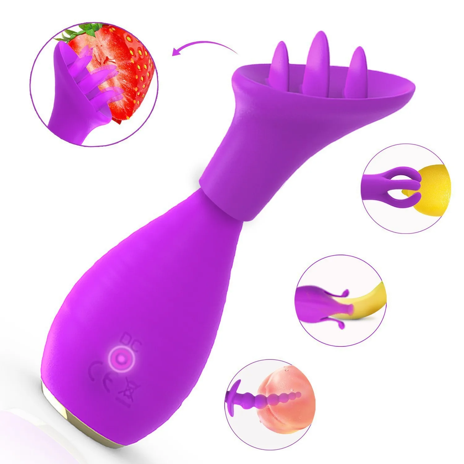 2026 New Upgrade Combination Massager, 10-speed Vibration, Multifunctional Nipple Clamp, Licking & Vibrating Adult Toy