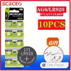 2-10PCS 1.55V AG6 371 SR920SW LR920 SR927 171 370 L921 LR69 SR920 Button Batteries For Watch Toys Remote Cell Coin Battery