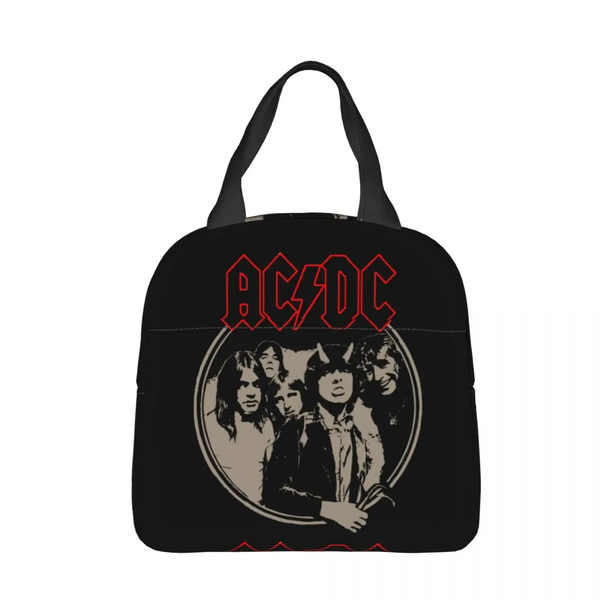 

Framed Gift For Rock And Roll Music Fan Insulated Lunch Bags Portable AC DC Meal Container Cooler Bag Tote Lunch Box Food Bag