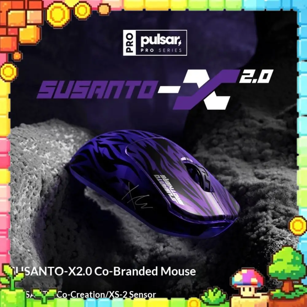 Pulsar SUSANTO-X 2.0 Mouse Wireless Phantom Purple Large XS-2 Sensor 42K DPI 8000Hz Polling Susanto 53g Lightweight Gaming Mouse