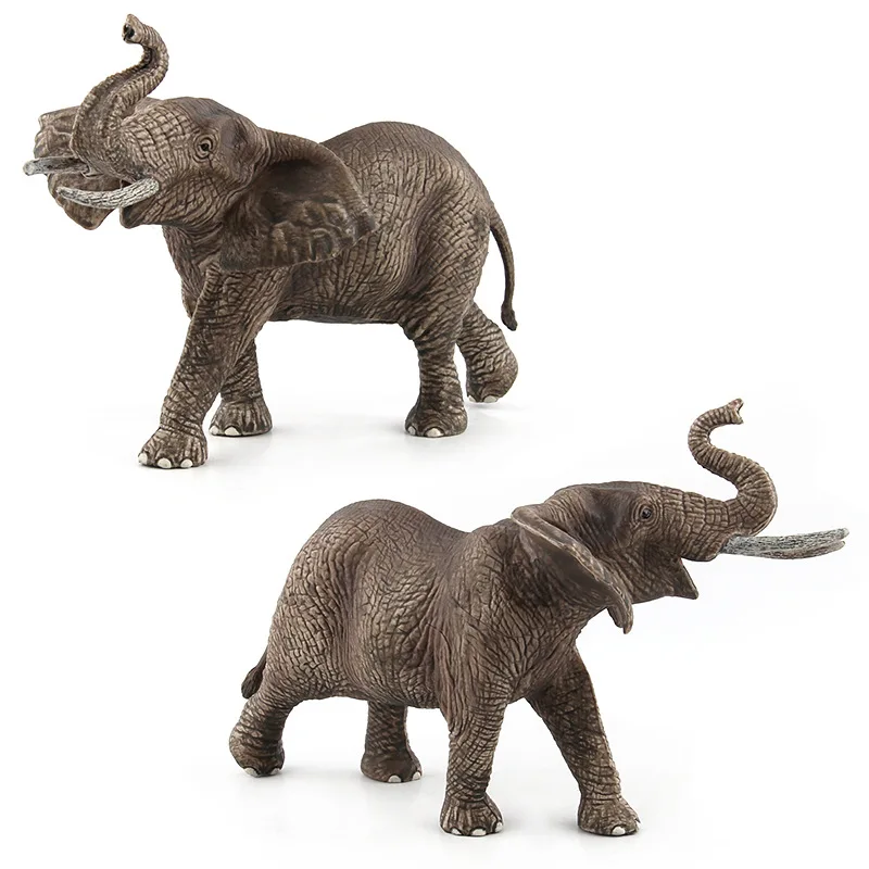 Mini Elephant Model Wild African Male Elephant Miniatures Figurine Simulation Animal Fairy Dollhouse Ornament Home Desktop Decor