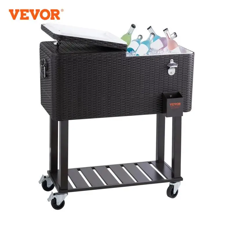 VEVOR-Refroidisseur portatif portatif de coffre à glace, refroidisseur de barre de clics, barre de boisson, refroidisseur debout pour la piscine de partie d'arrière-cour, 80 QT