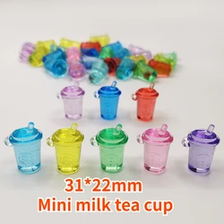 Camal 10pcs Acrylic Decorative Mini Milk Tea Cup Tabletop Shaped Ornament DIY Ornament Children's Child Cartoon Toy Decoration