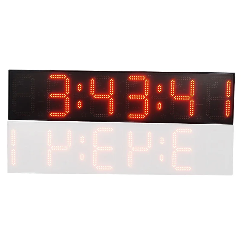 Goakgaan brand wall mounted large digital NTP GPS clock with positive and countdown half outdoor LED display screen DAP