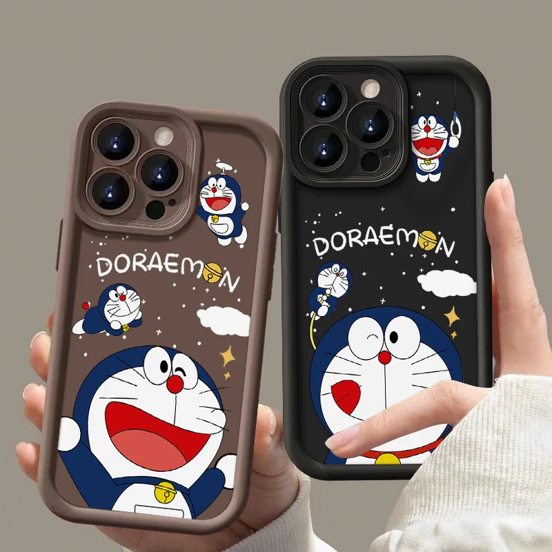 Cartoon Anime Doraemon Case for iPhone 14 15 Pro Max 13 12 11 X XS XR 7 8 Plus SE 2020 Soft Matte Printing Protective Back Cover