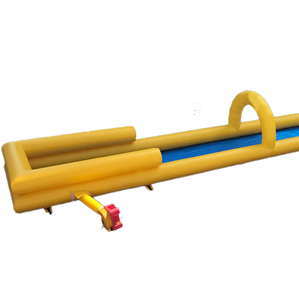 Custom Summer Outdoor 100m Long City Inflatable Water Sprinkler Arch Single lane Lawn Inflatable Water slip n Slide