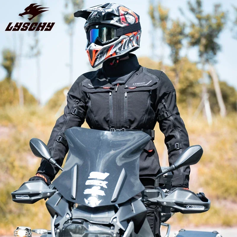 LYSCHY Motorcycle Jacket Pants Men Winter Waterproof Windproof