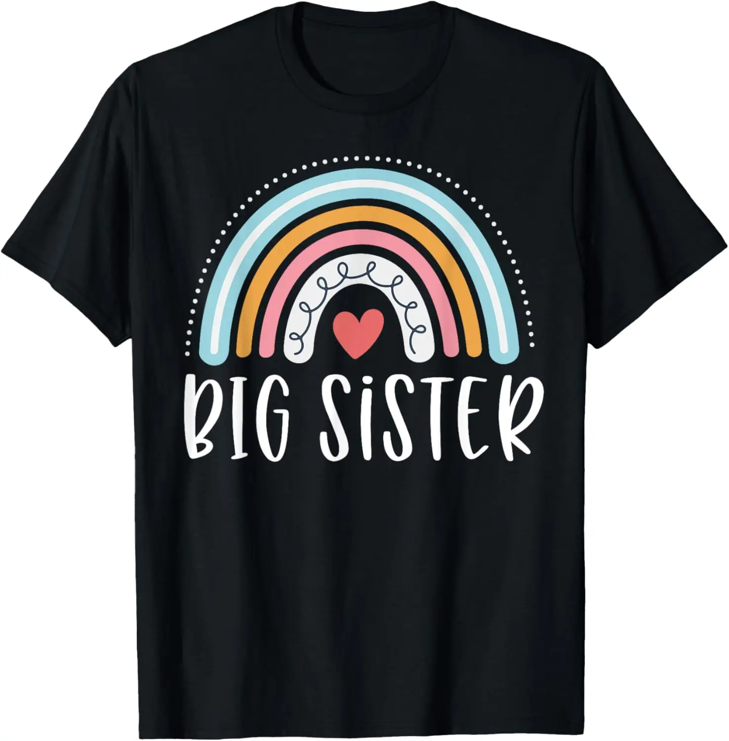 Big Sister Gifts Sibling Family Rainbow Graphic T-Shirt