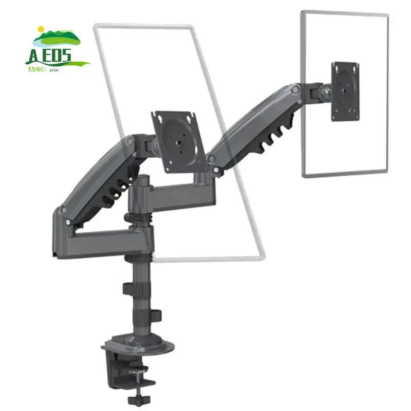 

AED5-H180 Desktop Spring Monitor Arm 17-30Inch Dual Monitor Holder Mount Arm Full Motion Display Stand Loading 2-9 Kgs