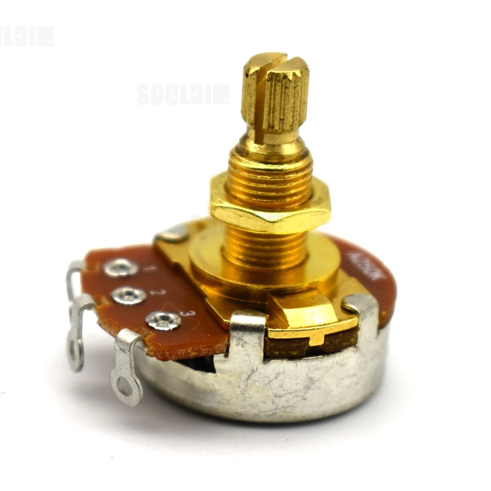 8Pcs 18MM Long Split Shaft Potentiometer 250K/500K Pot for Electric Guitar and Bass Tone Volume Parts