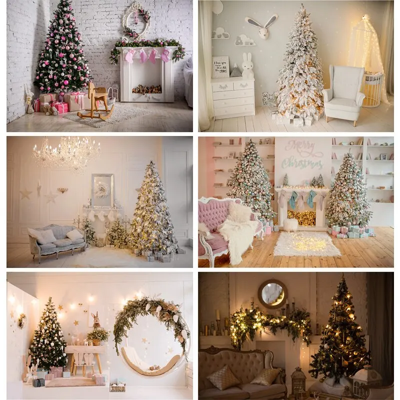 

SHUOZHIKE Christmas Indoor Theme Photography Background Christmas tree Portrait Backdrops For Photo Studio Props 21519 HDY-02