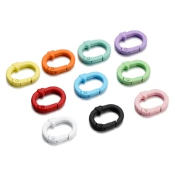 Anillo ovalado de Metal de colores, 5 piezas, cierres de resorte, conectores para llavero DIY, accesorios para hacer joyas