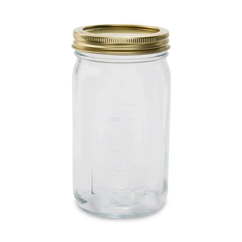 برطمانات تعليب زجاجية شفافة سعة 32 أونصة مع مجموعة سدادة محكمة الغلق مكونة من 12 برطمانات واسعة الفم وأغطية معدنية لتخزين المواد الغذائية والحفاظ على المحاضرات