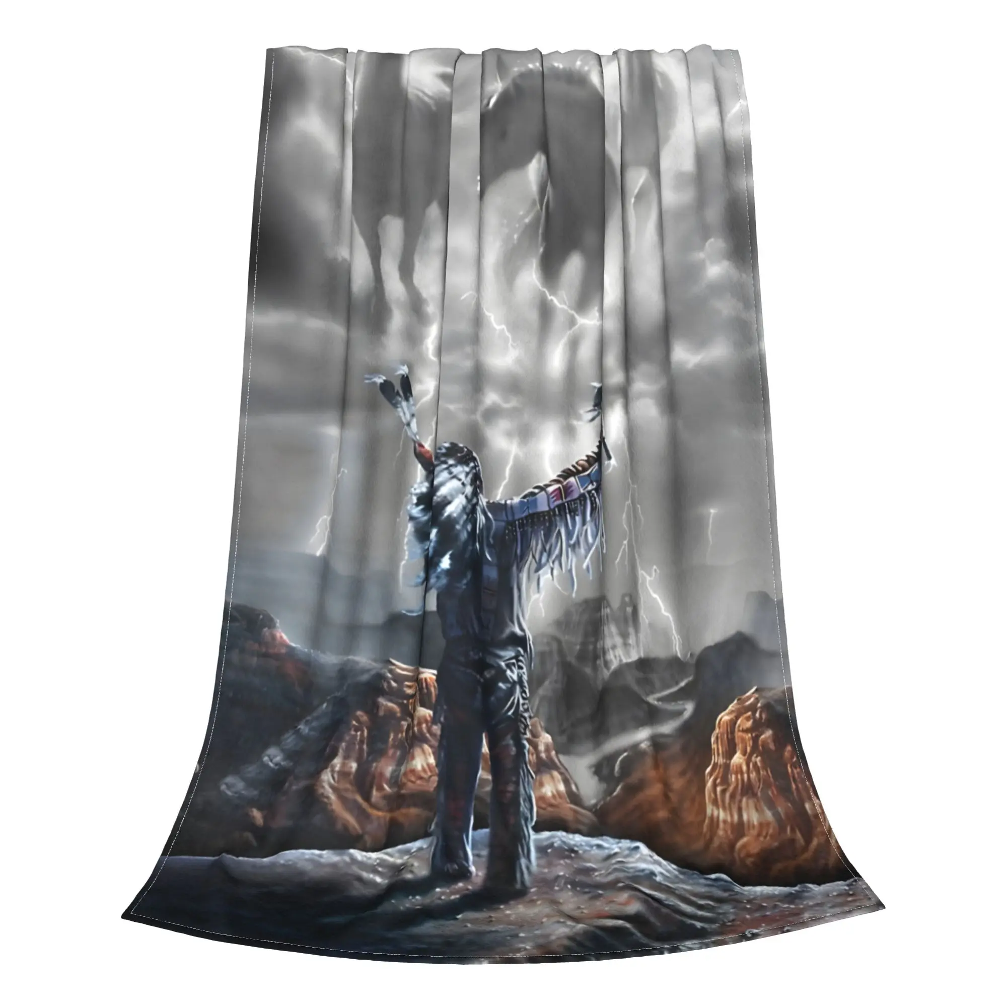 1PC Summoning The Storm Trippy Landscape Home Room Decorations Winter Blankets For Adults Bedding Home Interior Sofa Knee