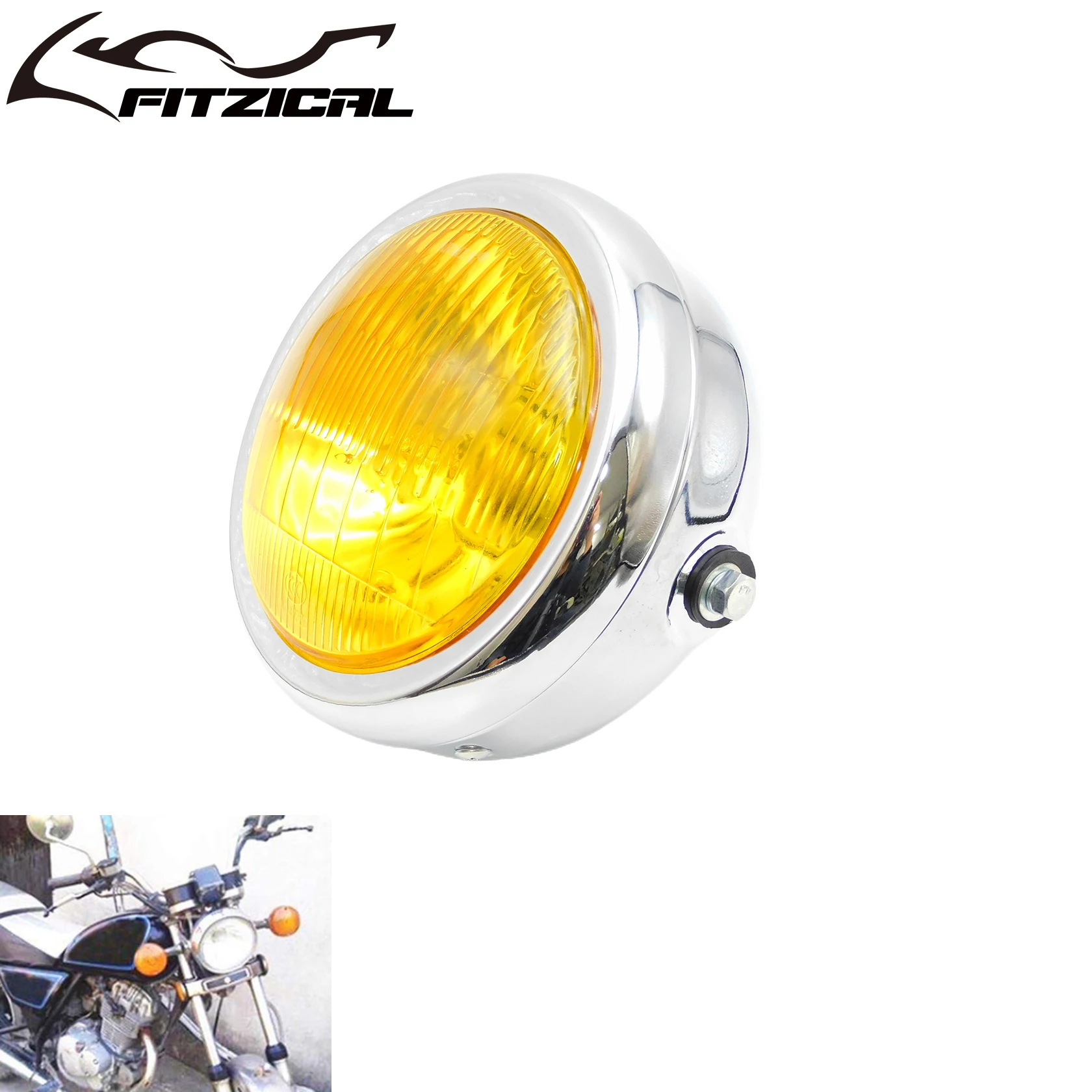 Faro Delantero Vintage para Motocicleta, Luz Halógena de 35 W, 5.75 Pulgadas, para Harley Softail Dyna Bobber Chopper, para Honda CG125, para GN125
