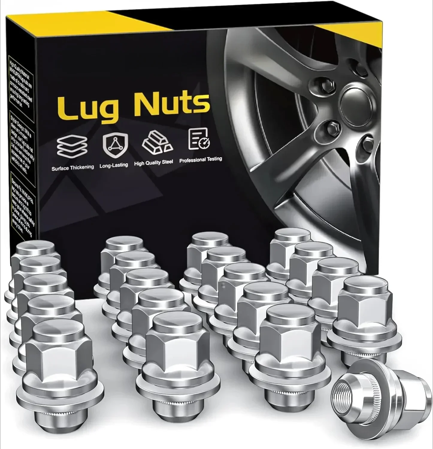 

20pcs M12x1.5 Lug Nuts One-Piece Chrome OEM Style Mag Seat Lug Nuts - Replacement for Toyota Avalon Camry Corolla Hig