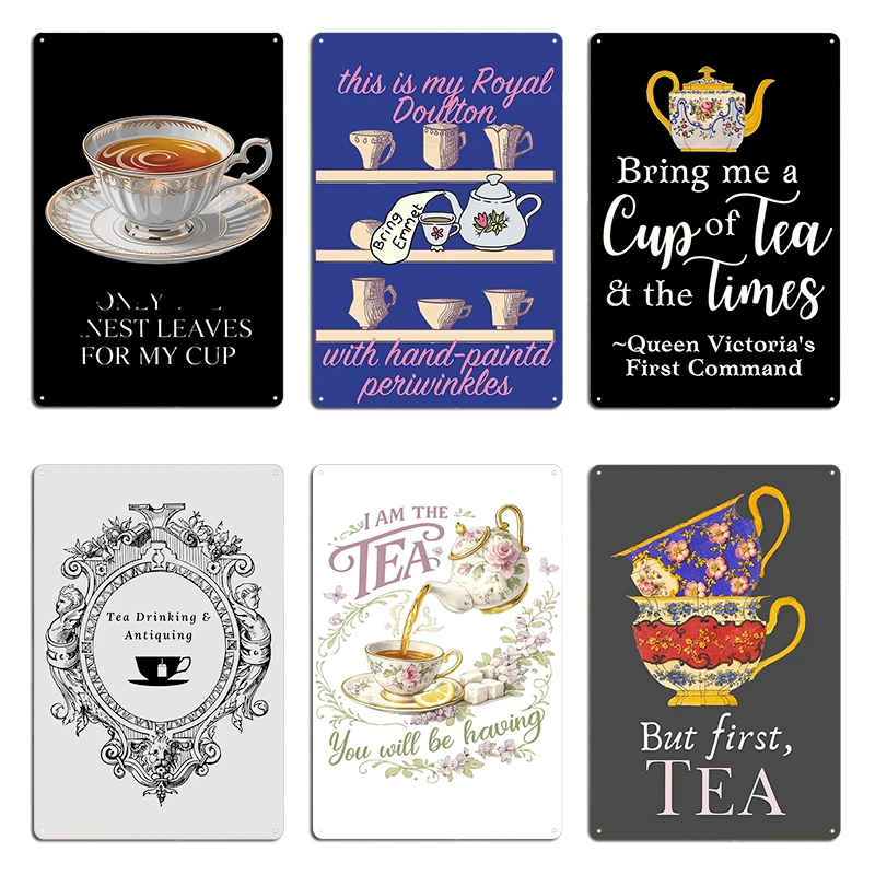 Loose Leaf Brewing Lover & Connoisseur Quote Tea Snob Royal Doulton Metal Printing Decoration Club Bar Retro Tin Sign Poster