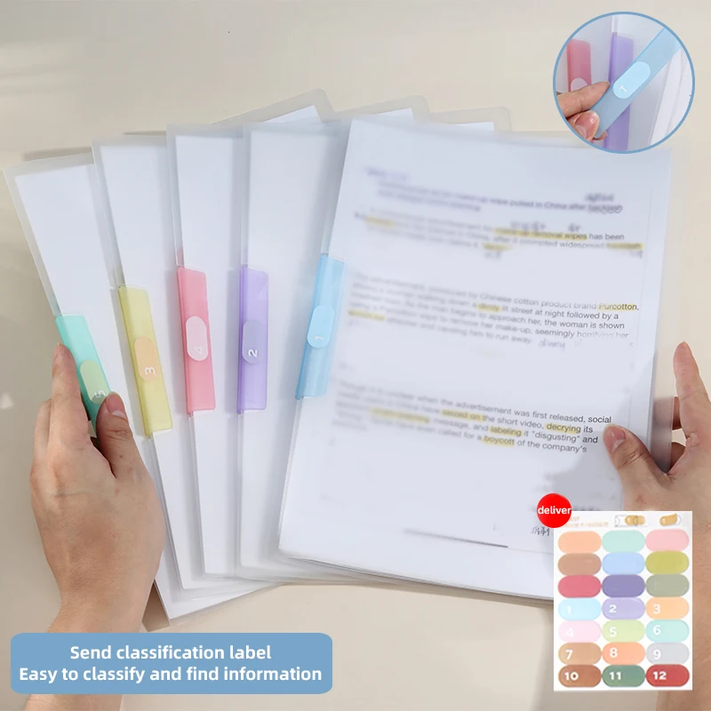 

1 Set 5/6Pcs A4 Nimble Rotating File Folder Student Office Special Test Paper Report Storage Supplies