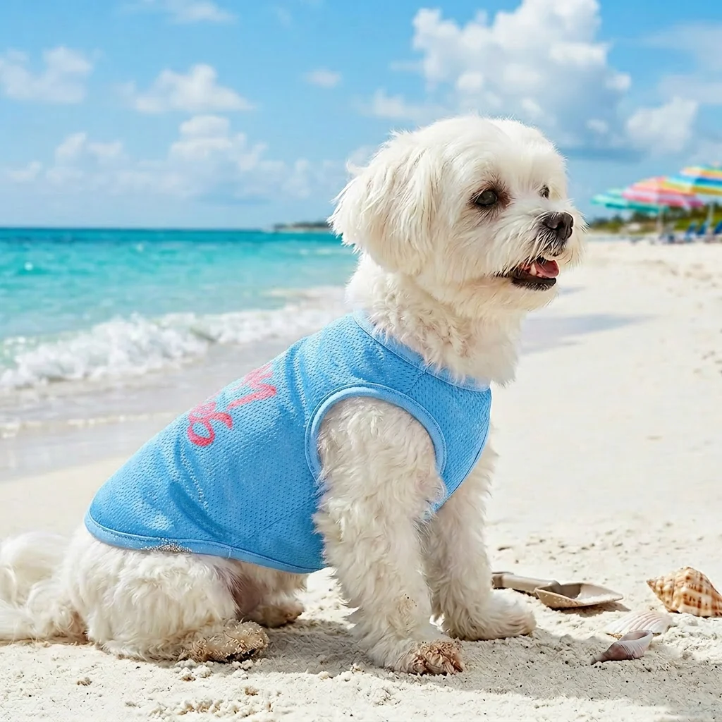 Chaleco verano transpirable para perros – Malla ligerarosa/ azul/gris - imagen 4