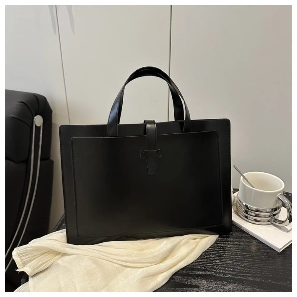 جديد بلون ملف حمل حقيبة مكتب بولي Leather حقيبة جلدية عادية كمبيوتر محمول الأعمال حقيبة يد الرجال النساء