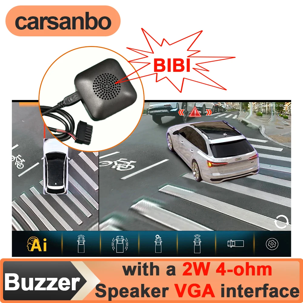 

Автомобильный зуммер Carsanbo с динамиком 2 Вт 4 Ом, звуковой сигнализатор BiBi для DV700AI 360 ° Система автомобильных камер с интерфейсом VGA