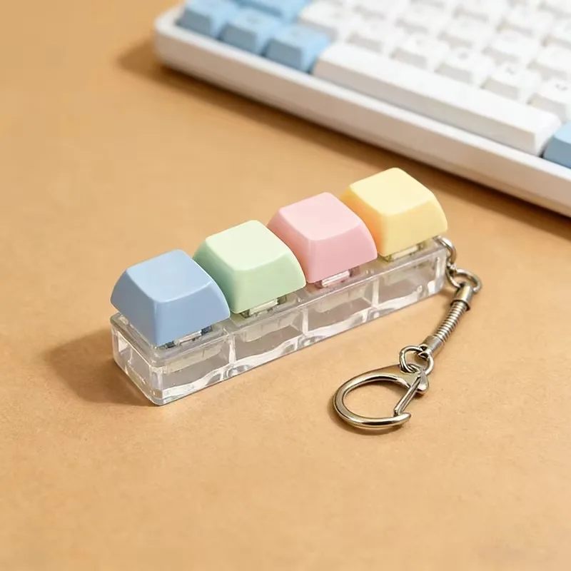 Hot Game Cartoon Mechanical Keyboard Key Cap Shaft Tester Keychain Key Ring Fingertip Press Dlow Pressure Novelty Toy Kids Gift