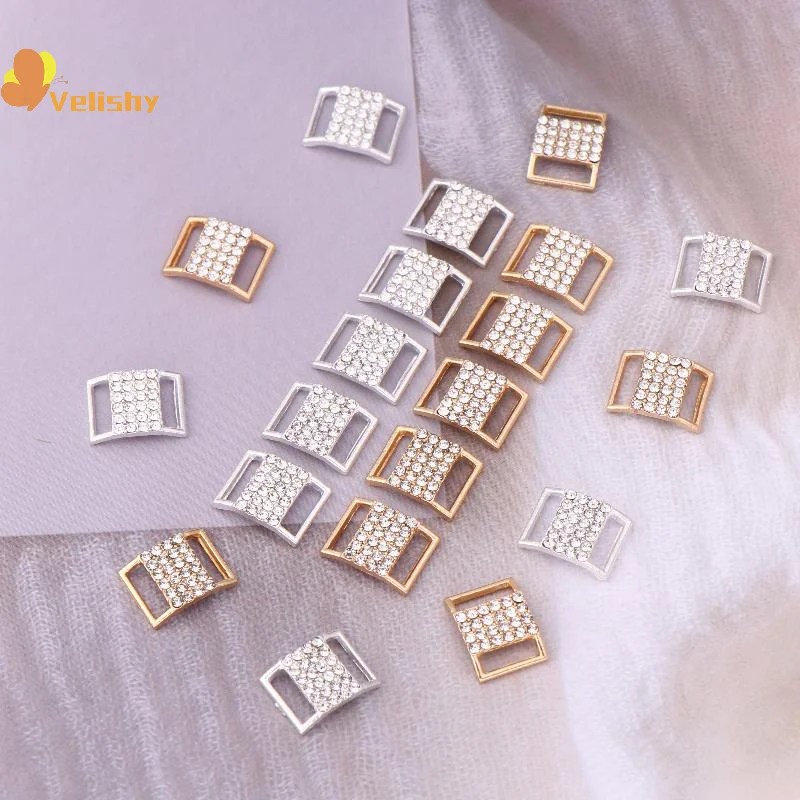 

10Pcs 10*15MM Rhinestone Bikini Connector Buckle Alloy Chain Swimwear Decorative Rhinestone Buckle DIY Jewelry Accessories