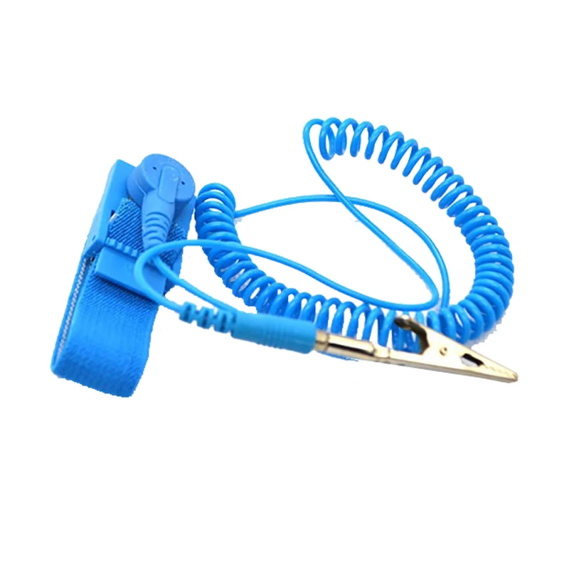 أساور حزام معصم مرنة مضادة للكهرباء الساكنة قابلة للتعديل للاستخدام الصناعي وسلك معصم ESD