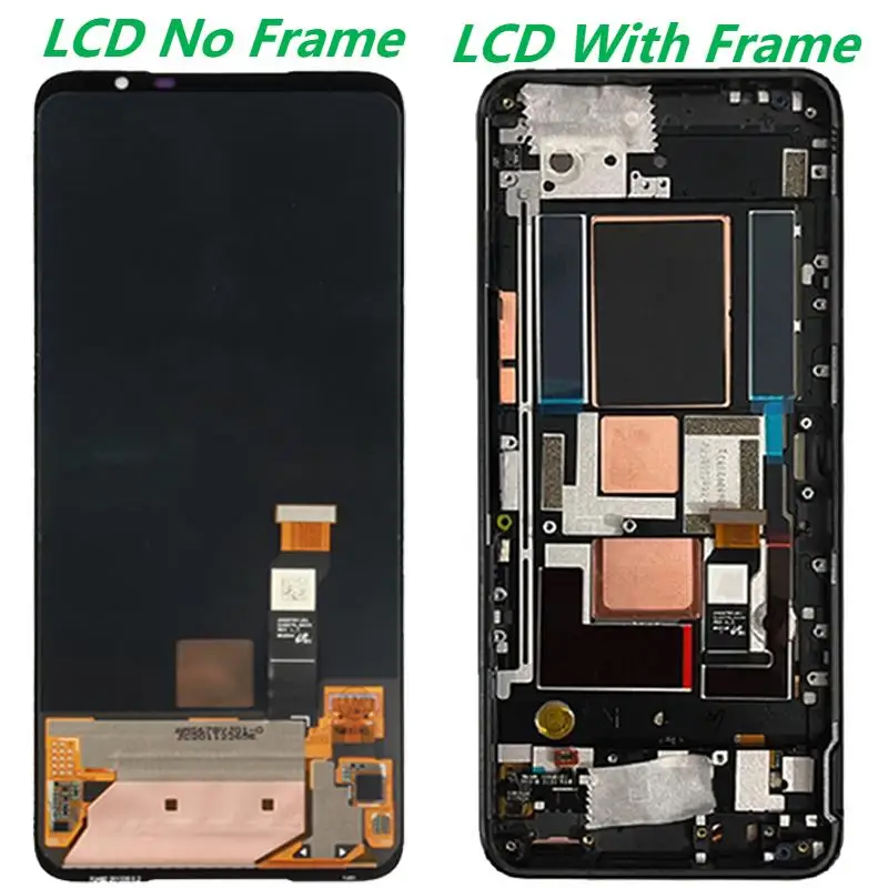 Original 6.78  For Asus ROG Phone 5 5 Pro 5 Ultimate ZS673KS LCD Display With Frame Touch Panel Screen Digitizer Assembly Repair